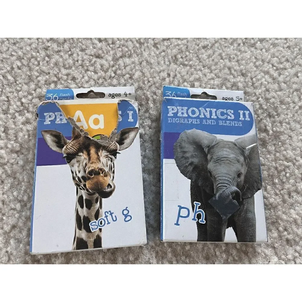 bendon Digraphs and Blends Kids 36 Animals Flash Cards Educational Toys